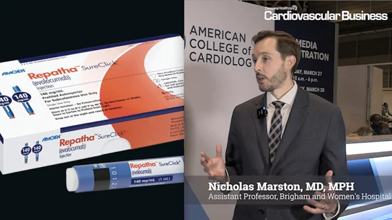 Nicholas Marston, MD, MPH assistant professor of medicine, and a cardiologist at Brigham and Women's Hospital, presented the late-breaking VESALIUS-CV data on the use of evolocumab for the reduction of major cardiovascular events in patients who do not have significant atherosclerosis. #ACC26