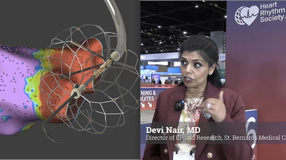 Devi Nair, MD, director of electrophysiology and research, St. Bernards Medical Center and Arrhythmia Research Group, spoke with Cardiovascular Business at the Heart Rhythm 2026 meeting in the above video interview. She explained both the explosion of PFA use since the first FDA approvals in 2024, and the recently discovered complications of coronary vessel spasm and hemolysis and how newer PFA technology might address this.