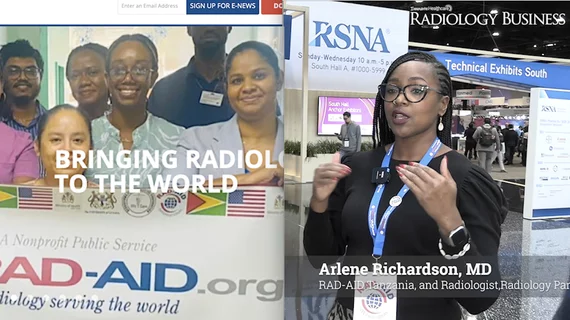 Arlene Richardson, MD, an MSK radiologist with Radiology Partners, and program director for RAD-AID Tanzania, sports RAD-AID bling at RSNA 2025. She spoke with Radiology Business about her experience offering help to resource-stretched radiologists in Africa, pulling from her own experiences working as a radiologist in the South Side of Chicago.
